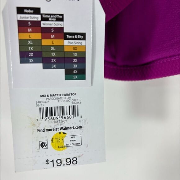 Fuchsia Bikini Top Size 1X - Picture 4 of 5